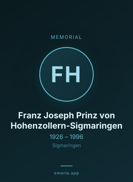 Memorial portrait of Franz Joseph Prinz von Hohenzollern-Sigmaringen