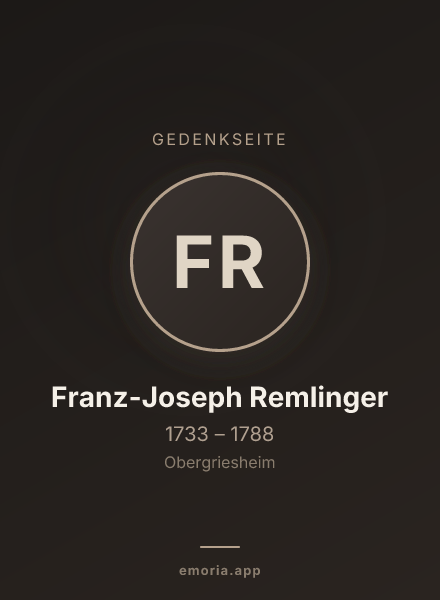 Gedenkportrait von Franz-Joseph Remlinger
