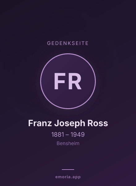 Gedenkportrait von Franz Joseph Ross