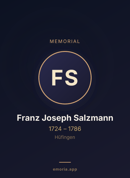 Memorial portrait of Franz Joseph Salzmann