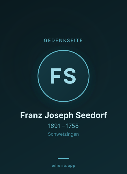Gedenkportrait von Franz Joseph Seedorf