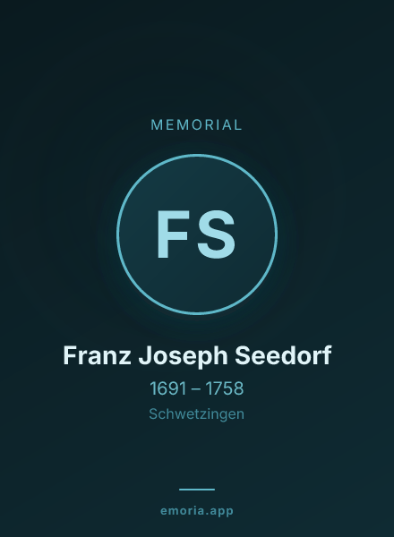 Memorial portrait of Franz Joseph Seedorf