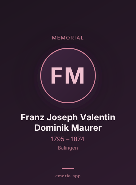 Memorial portrait of Franz Joseph Valentin Dominik Maurer