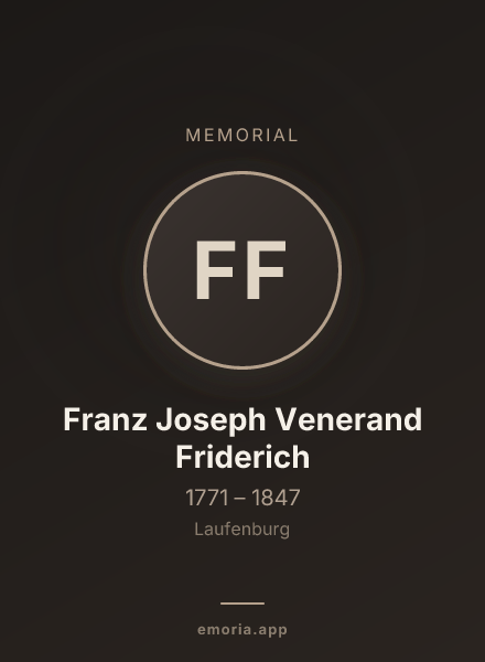 Memorial portrait of Franz Joseph Venerand Friderich