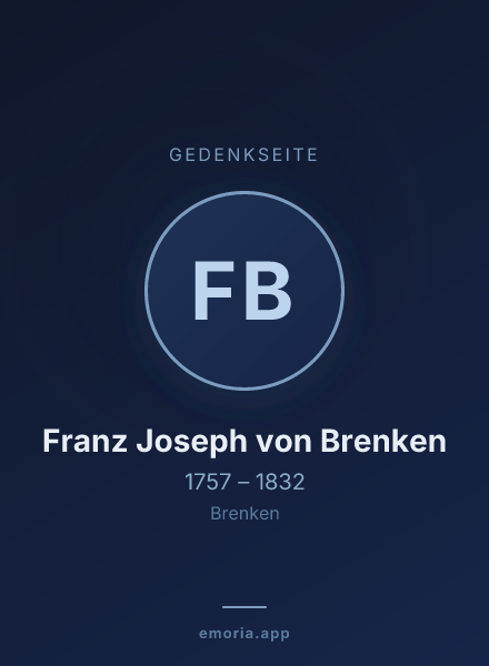 Gedenkportrait von Franz Joseph von Brenken