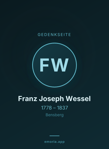 Gedenkportrait von Franz Joseph Wessel
