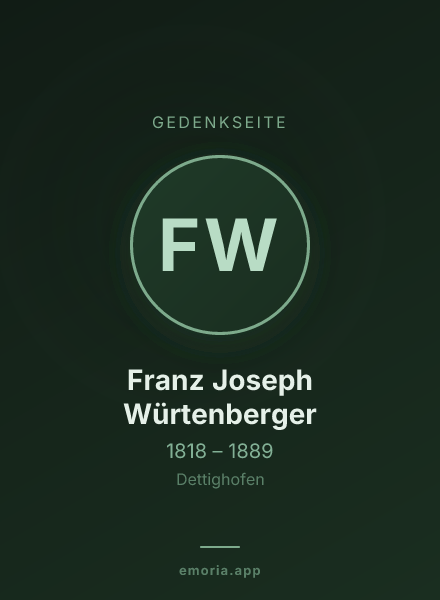 Gedenkportrait von Franz Joseph Würtenberger