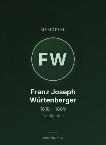 Memorial portrait of Franz Joseph Würtenberger
