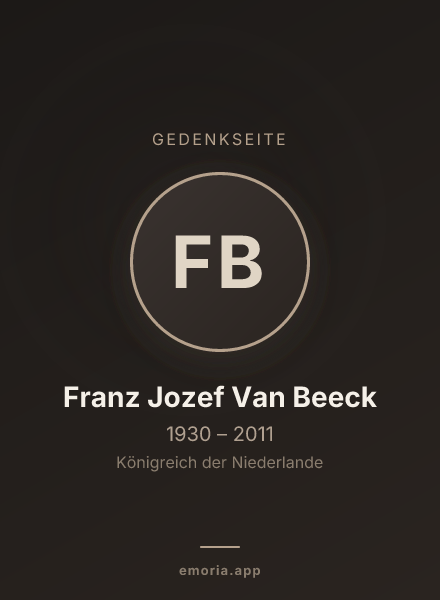 Gedenkportrait von Franz Jozef Van Beeck