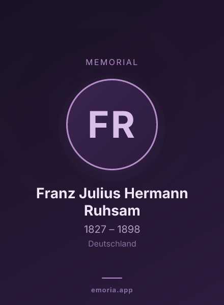 Memorial portrait of Franz Julius Hermann Ruhsam