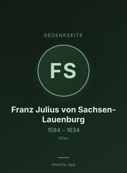 Gedenkportrait von Franz Julius von Sachsen-Lauenburg