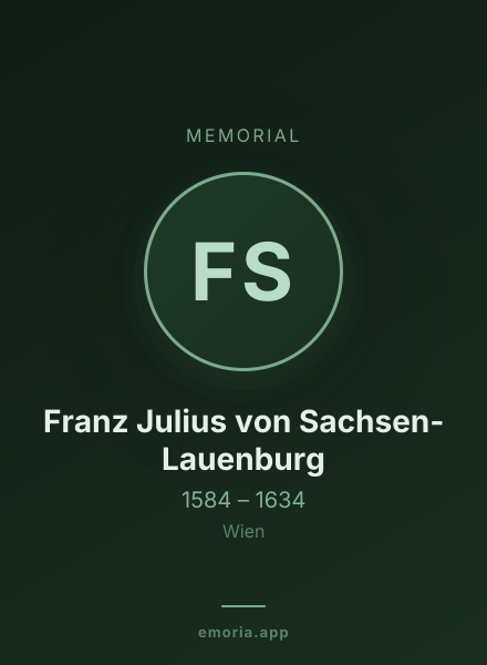 Memorial portrait of Franz Julius von Sachsen-Lauenburg