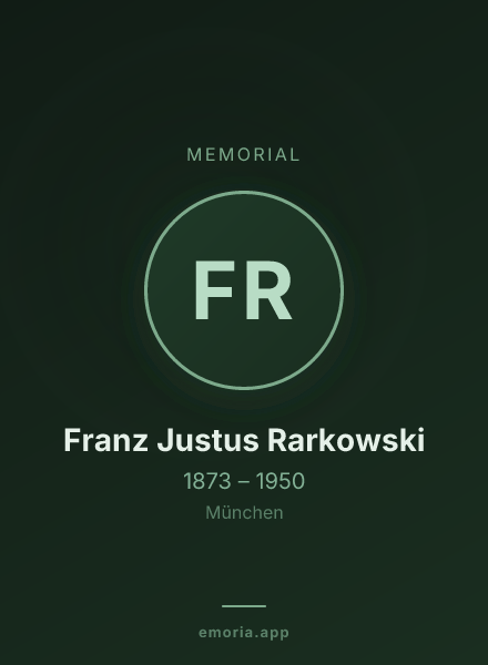 Memorial portrait of Franz Justus Rarkowski