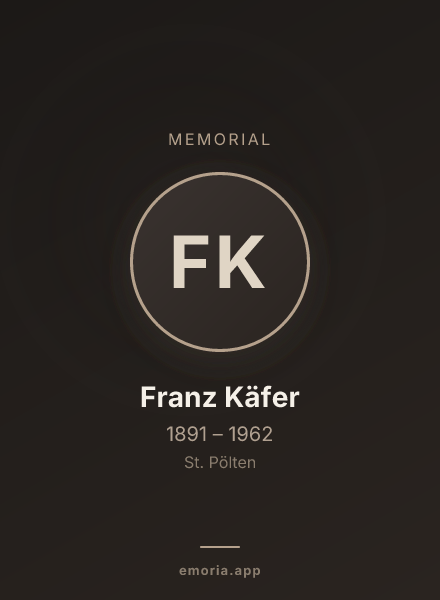 Memorial portrait of Franz Käfer
