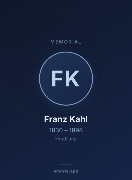 Memorial portrait of Franz Kahl