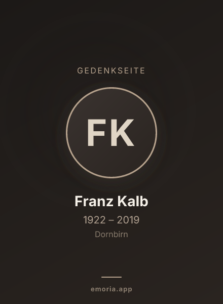Gedenkportrait von Franz Kalb