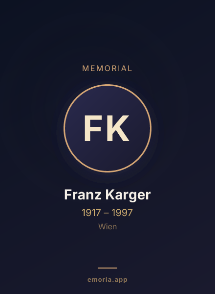 Memorial portrait of Franz Karger