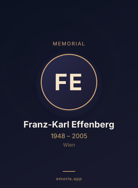 Memorial portrait of Franz-Karl Effenberg
