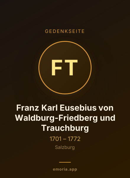 Gedenkportrait von Franz Karl Eusebius von Waldburg-Friedberg und Trauchburg