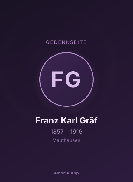 Gedenkportrait von Franz Karl Gräf