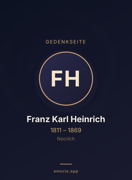 Gedenkportrait von Franz Karl Heinrich
