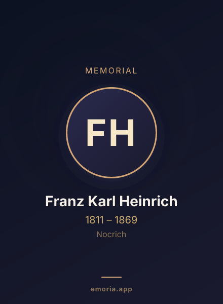 Memorial portrait of Franz Karl Heinrich