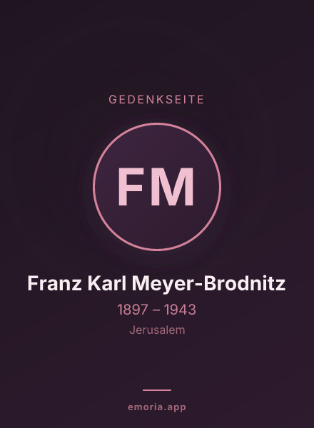 Gedenkportrait von Franz Karl Meyer-Brodnitz