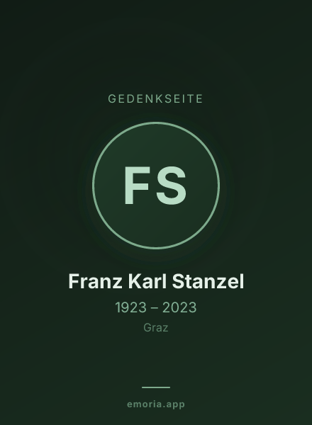 Gedenkportrait von Franz Karl Stanzel