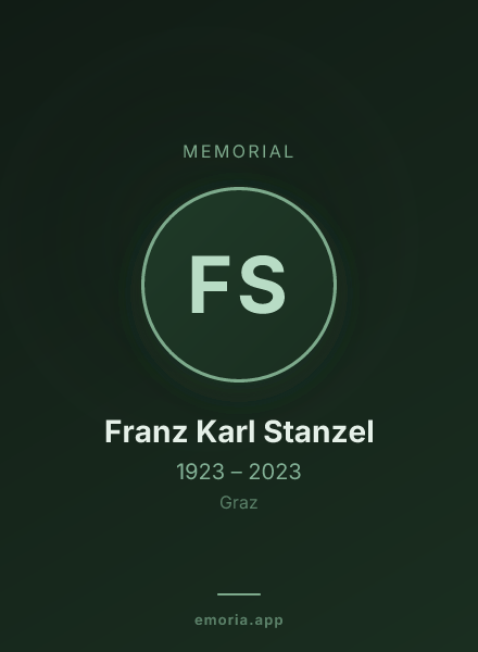 Memorial portrait of Franz Karl Stanzel