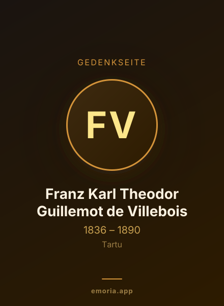 Gedenkportrait von Franz Karl Theodor Guillemot de Villebois