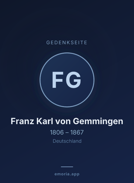 Gedenkportrait von Franz Karl von Gemmingen