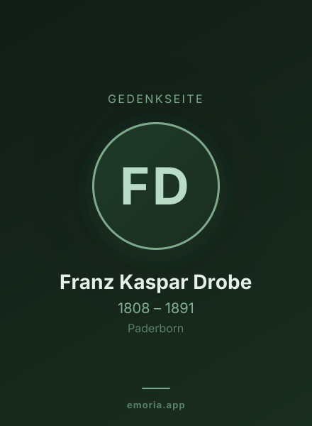 Gedenkportrait von Franz Kaspar Drobe