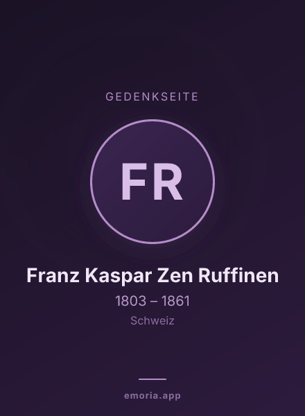 Gedenkportrait von Franz Kaspar Zen Ruffinen