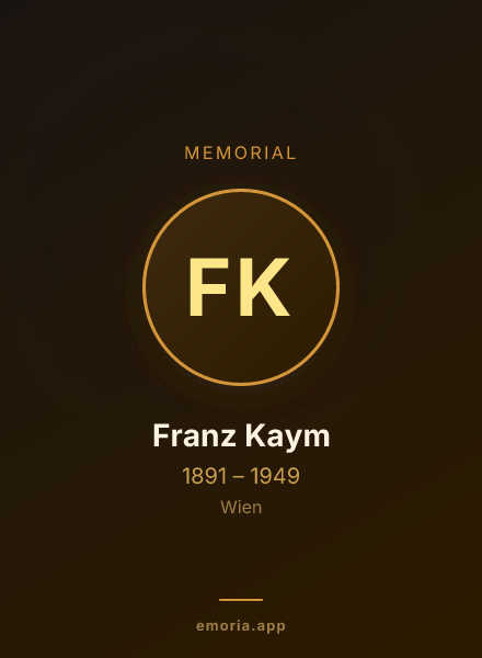 Memorial portrait of Franz Kaym