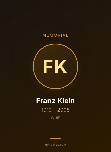 Memorial portrait of Franz Klein