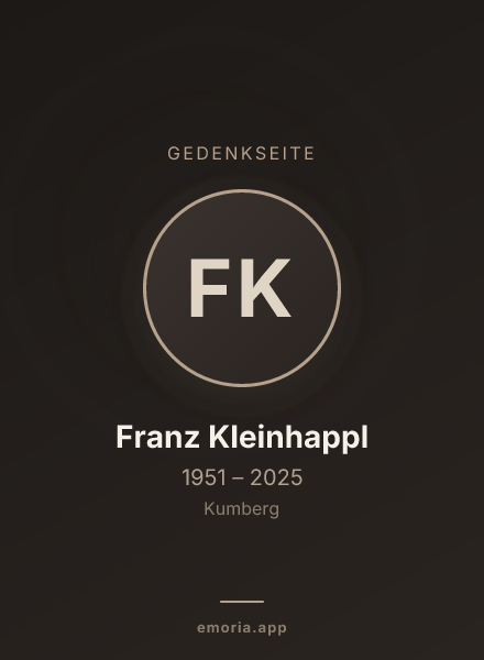 Gedenkportrait von Franz Kleinhappl