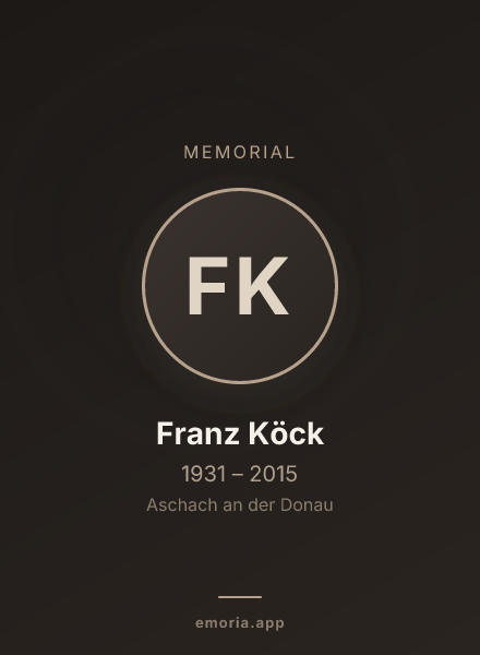 Memorial portrait of Franz Köck