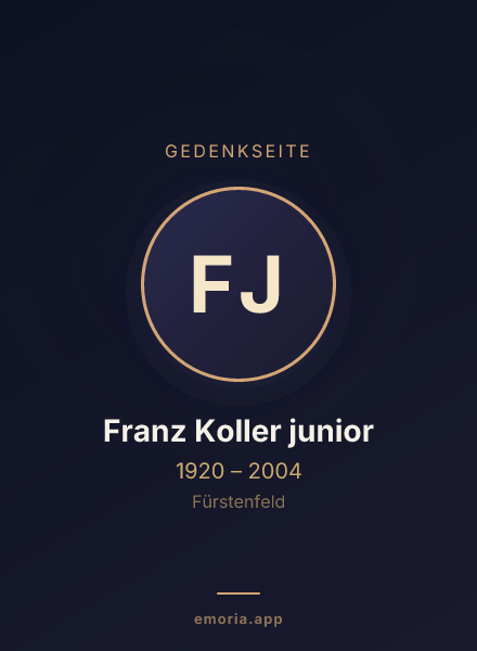 Gedenkportrait von Franz Koller junior