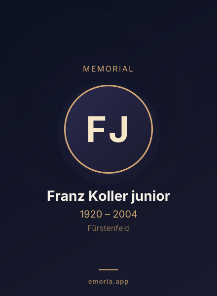 Memorial portrait of Franz Koller junior