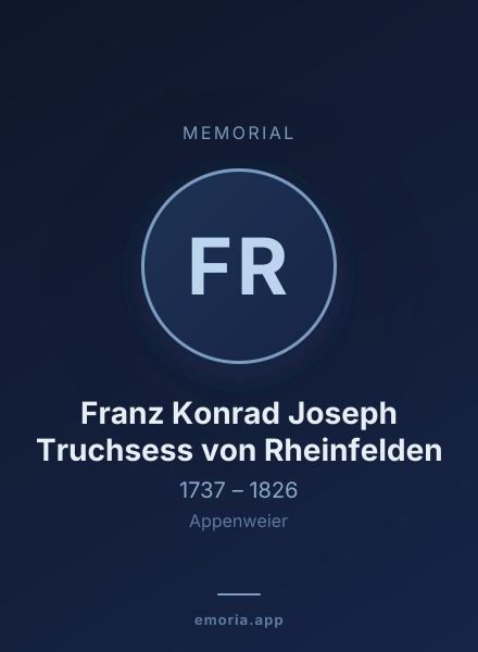Memorial portrait of Franz Konrad Joseph Truchsess von Rheinfelden