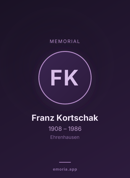 Memorial portrait of Franz Kortschak