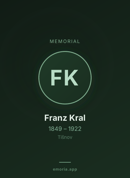 Memorial portrait of Franz Kral