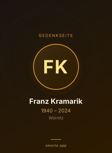 Gedenkportrait von Franz Kramarik