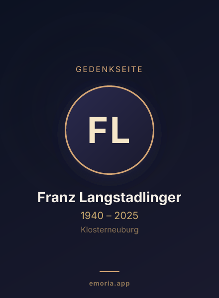 Gedenkportrait von Franz Langstadlinger