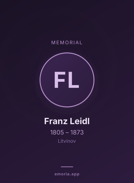 Memorial portrait of Franz Leidl