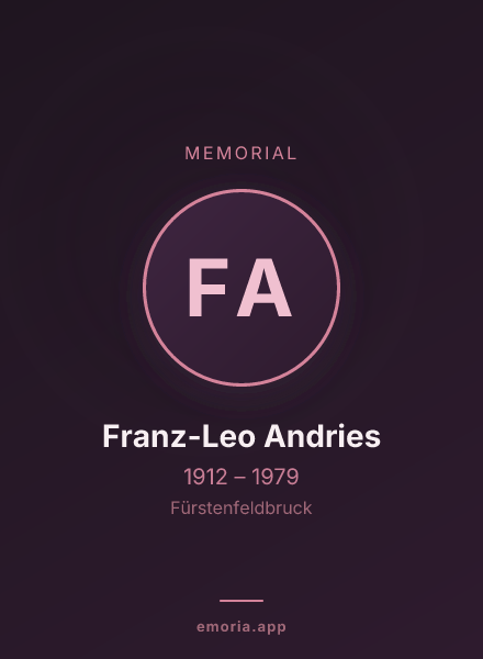 Memorial portrait of Franz-Leo Andries