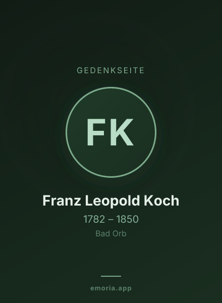 Gedenkportrait von Franz Leopold Koch