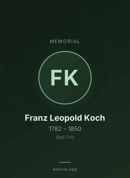 Memorial portrait of Franz Leopold Koch
