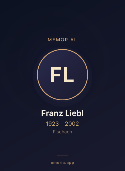 Memorial portrait of Franz Liebl