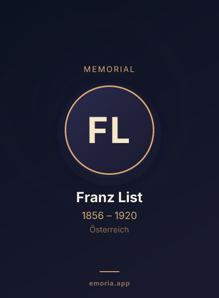 Memorial portrait of Franz List